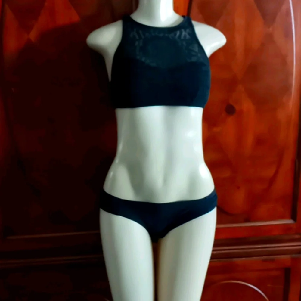 Black lace swim Suit
